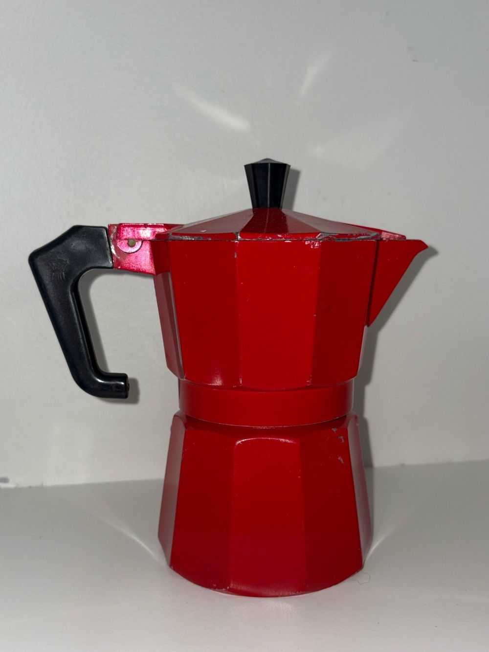 Red Stovetop Espresso Maker Moka Pot - Classic Aluminum Coffee Maker